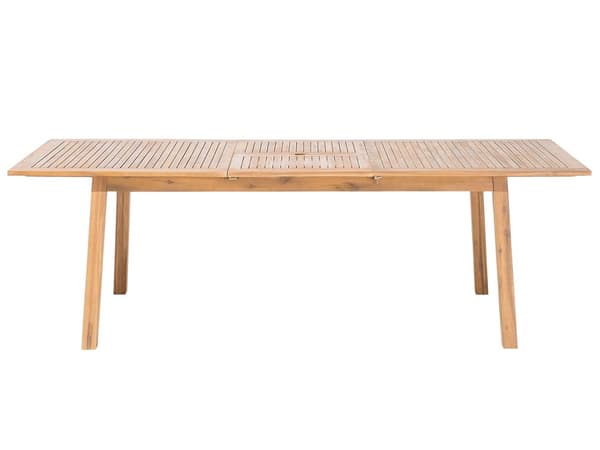 Puutarhapöytä vaalea 180/240 x 75 x 100 cm akaasia jatkettava 6-8 hengelle suorakulmio