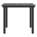 Miniatyrbillede 3 af 9: vidaXL havebord glas aluminium 80 x 80 x 74 cm sort