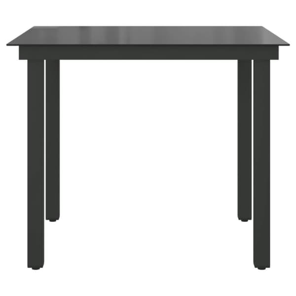 vidaXL havebord glas aluminium 80 x 80 x 74 cm sort