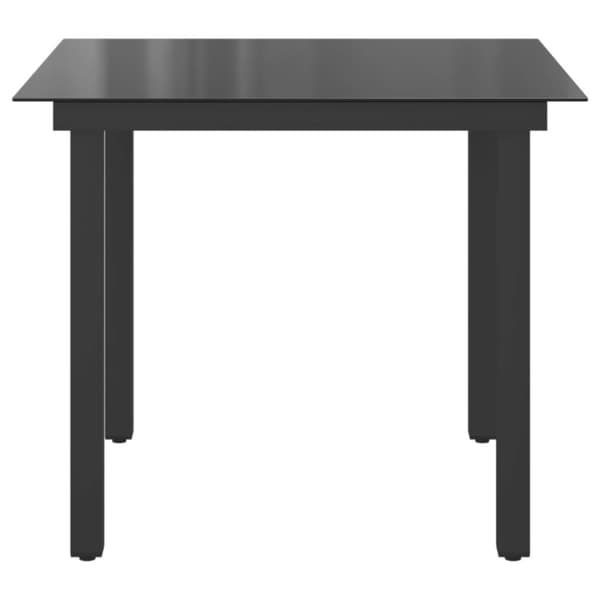 vidaXL havebord glas aluminium 80 x 80 x 74 cm sort