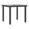 Miniatyrbillede 8 af 9: vidaXL havebord glas aluminium 80 x 80 x 74 cm sort