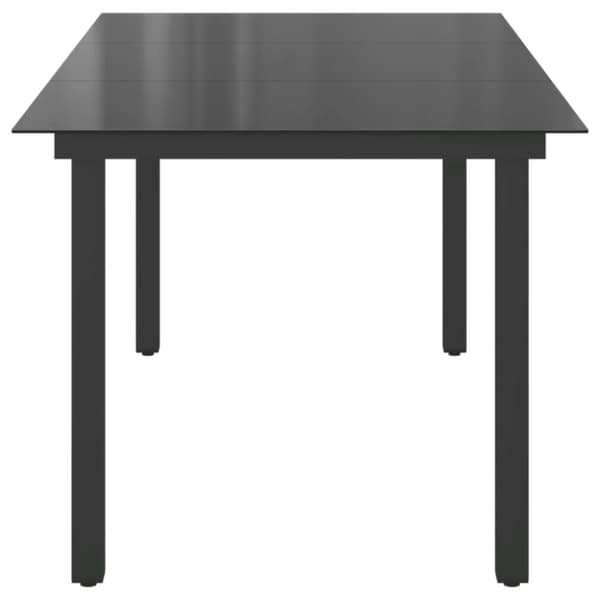 vidaXL havebord glas aluminium 190 x 90 x 74 cm sort