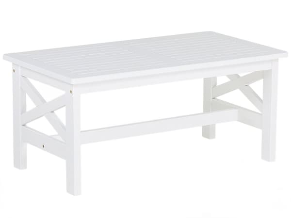 Trädgårdsbord Vitt Akaciaträ Rektangulärt 100 x 55 cm Vädertålig Modern Skandinavisk