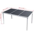 Miniatyrbilde 4 av 4: vidaXL Hagebord 150x90x74 cm svart stål