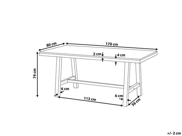 Trädgårdsbord Akaciaträ och Vita Ben 170 x 80 cm Utomhus Inomhus Modern