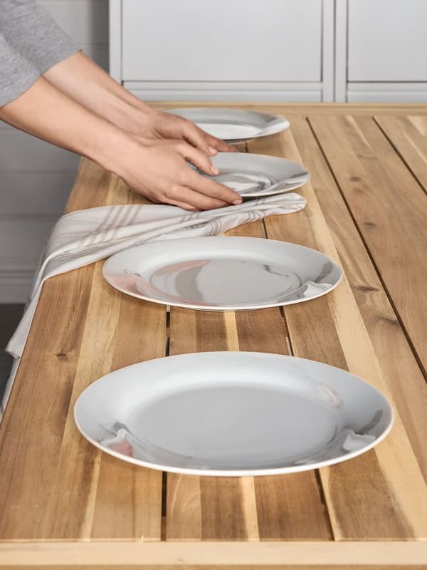 Trädgårdsbord Akaciaträ och Vita Ben 170 x 80 cm Utomhus Inomhus Modern