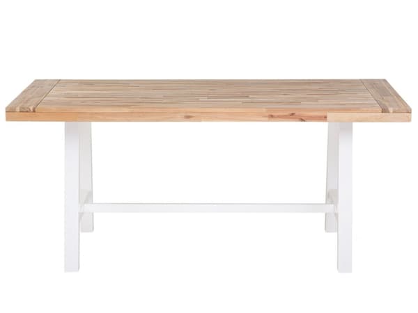 Trädgårdsbord Akaciaträ och Vita Ben 170 x 80 cm Utomhus Inomhus Modern