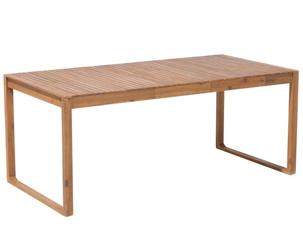 Puutarhapöytä vaalea 180 x 90 x 75 cm akaasia 6 hengelle suorakulmio öljytty