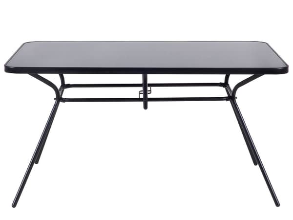Udendørs Spisebord Sort Stål 140 x 80 cm Moderne Stil