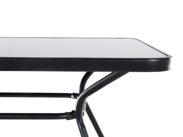 Udendørs Spisebord Sort Stål 140 x 80 cm Moderne Stil