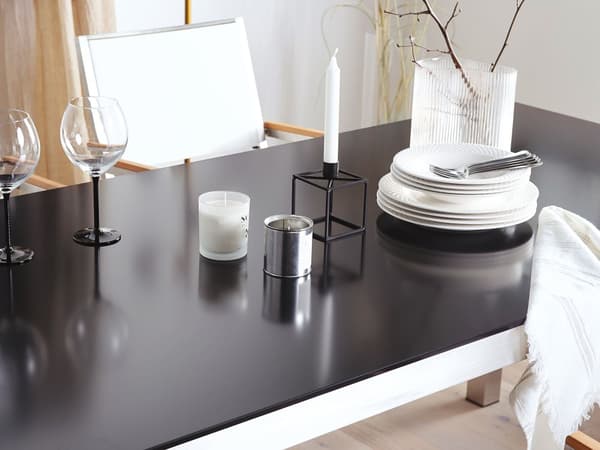 Have Spisebordssæt Sort og Sølv Granitbordplade Stål Ben Udendørs Modstandsdygtig 6 Personers 180 x 90 x 74 cm