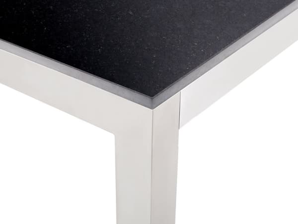 Have Spisebordssæt Sort og Sølv Granitbordplade Stål Ben Udendørs Modstandsdygtig 6 Personers 180 x 90 x 74 cm