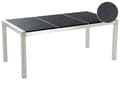 Miniatyrbillede 1 af 10: Have Spisebordssæt Sort og Sølv Granitbordplade Stål Ben Udendørs Modstandsdygtig 6 Personers 180 x 90 x 74 cm