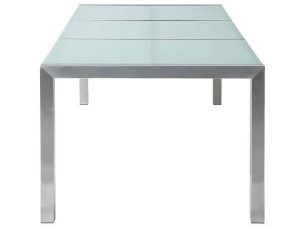Havebord Krakeleret Effekt Glasbordplade 220 x 100 cm 8 Personers stålstel