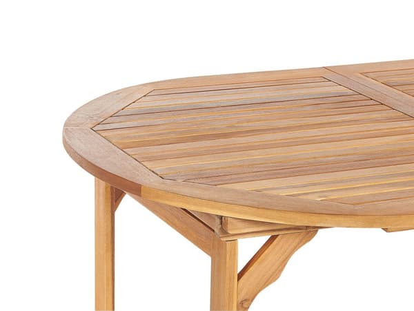 Havebord Lyst Akacietræ 160/220 x 100 cm 8 Personers Udendørs Spisebord Forlænget Rustikt Design Udtræksbord med Hul til Parasol Terrasse