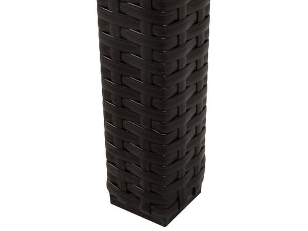 Havespisebord Mørkebrun Imiteret Rattan Plade af Hærdet Glas 220 x 100 cm 8 Personers Rektangulær