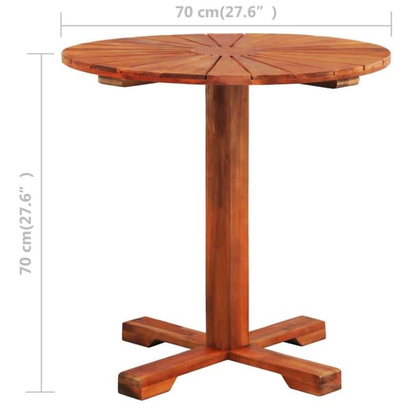 vidaXL Bistropöytä 70x70 cm täysi akaasiapuu