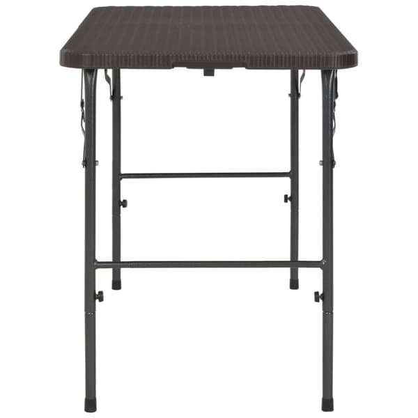 vidaXL Sammenleggbart hagebord brunt 120x60x74 cm HDPE rottingstil