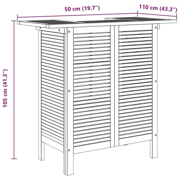 vidaXL Barbord 110x50x105 cm massivt akaciaträ