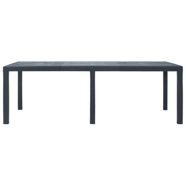 vidaXL havebord 220 x 90 x 72 cm plastik rattanlook antracitgrå
