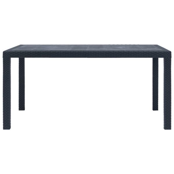 vidaXL Hagebord antrasitt 150x90x72 cm plast rottingdesign