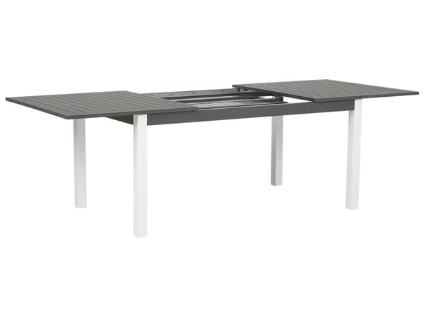 Utomhus Trädgårdsbord i Grå Färg 75 x 168/248 x 100 cm med Bordsskiva av Aluminium Utdragbart