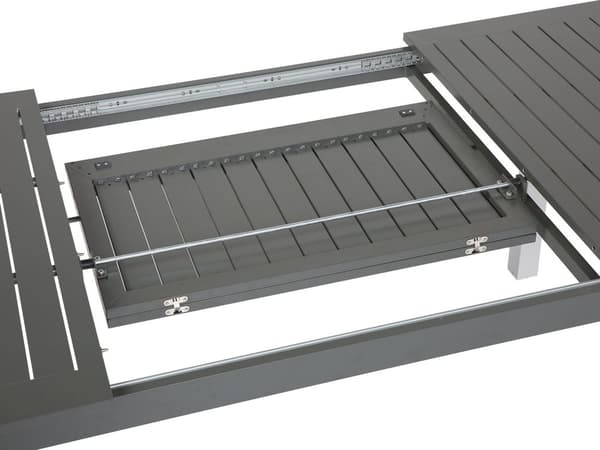 Utomhus Trädgårdsbord i Grå Färg 75 x 168/248 x 100 cm med Bordsskiva av Aluminium Utdragbart