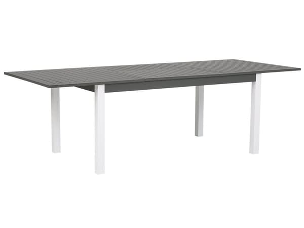 Utomhus Trädgårdsbord i Grå Färg 75 x 168/248 x 100 cm med Bordsskiva av Aluminium Utdragbart