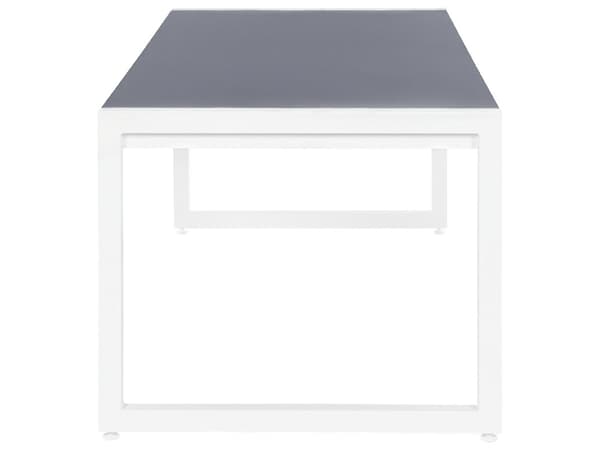 Havespisebord Grå og hvid Aluminiums glasbordplade Vejrbestandig