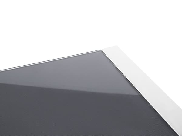 Havespisebord Grå og hvid Aluminiums glasbordplade Vejrbestandig