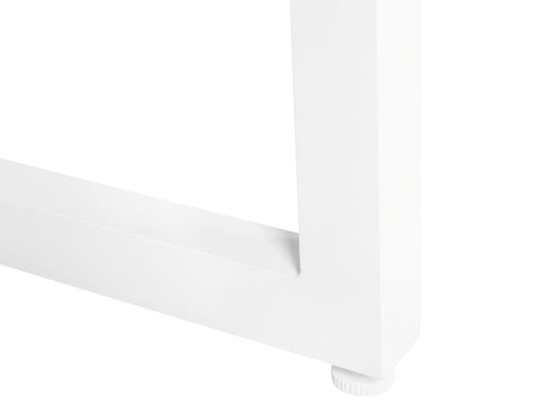 Havespisebord Grå og hvid Aluminiums glasbordplade Vejrbestandig