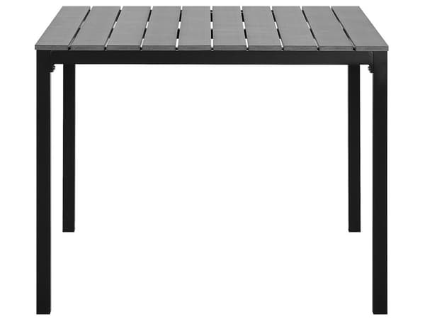 Trädgårdsbord Grå och Svart 95 x 95 cm Träeffekt Metallram Modern