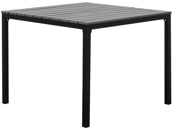 Trädgårdsbord Grå och Svart 95 x 95 cm Träeffekt Metallram Modern