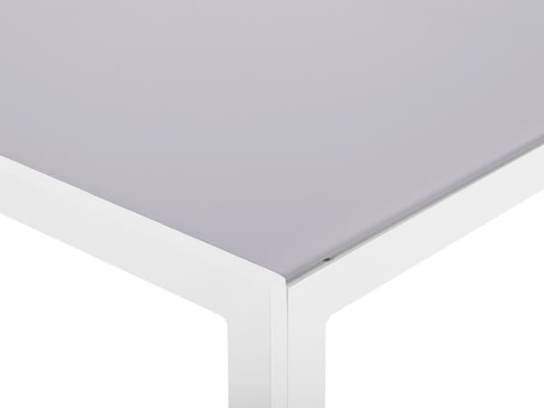 Puutarhapöytä harmaa valkoinen alumiini karkaistu lasitaso 160 x 90 x 71 cm kuudelle suorakulmainen moderni