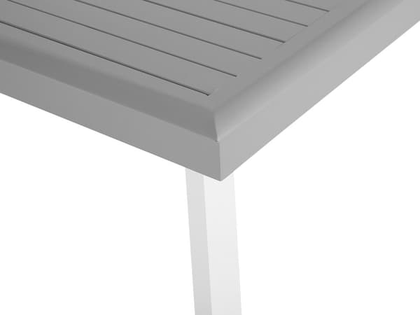 Havebord Grå Hvid Aluminium 175/255 x 100 cm Udendørs Udtræksbord Vedligeholdelsesfri Havemøbel Nonwood til Terrasse Have Indretning Tilbehør
