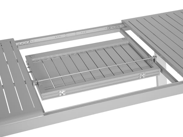 Havebord Grå Hvid Aluminium 175/255 x 100 cm Udendørs Udtræksbord Vedligeholdelsesfri Havemøbel Nonwood til Terrasse Have Indretning Tilbehør