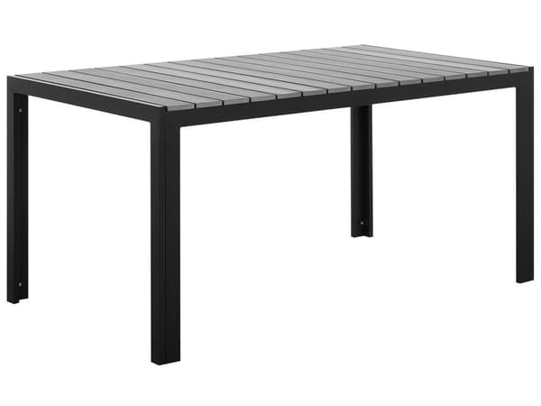 Havebord Grå og Sort Aluminium 6 Personers Vejrbestandigt Moderne Stil