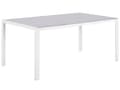 Miniatyrbillede 1 af 7: Havebord Hvid Aluminium og Grå Hærdet Glas 160 x 91 x 71 cm 6 Personers Rektangulær Spisebord Udendørs Indretning Design Terrasse Tilbehør