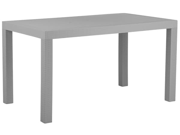 Trädgårdsbord Ljusgrå 140 x 80 cm 6-sits Fyrkantig Kust