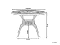 Miniatyrbillede 3 af 6: Havebord Brun Metal ø 100 cm 4 Personers Udendørs Rundt Havespisebord Venetiansk med Parasolhul Design Fransk Vedligeholdelsesfrit Cabrioleben