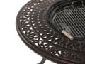 Miniatyrbild 7 av 11: Brunt Trädgårdsbord av Aluminium med Inbyggt Grill Rund 90 cm i Vintage Stil