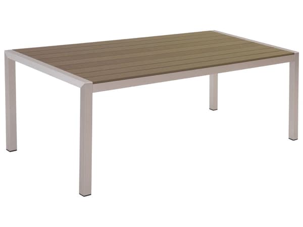 Brunt Trädgårdsbord för 6 personer med Anodiserad Aluminium 180 x 90 cm i Modern Stil