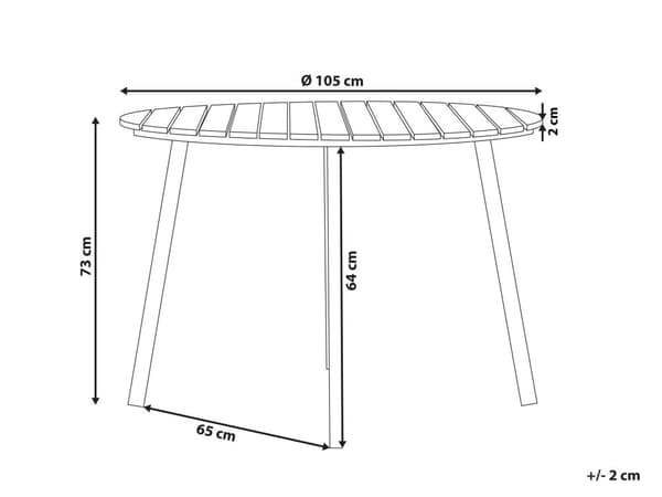 Trädgårdsbord Brun Träplast Aluminiumram Rund 105 cm 4-sits
