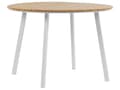 Miniatyrbild 1 av 6: Trädgårdsbord Brun Träplast Aluminiumram Rund 105 cm 4-sits