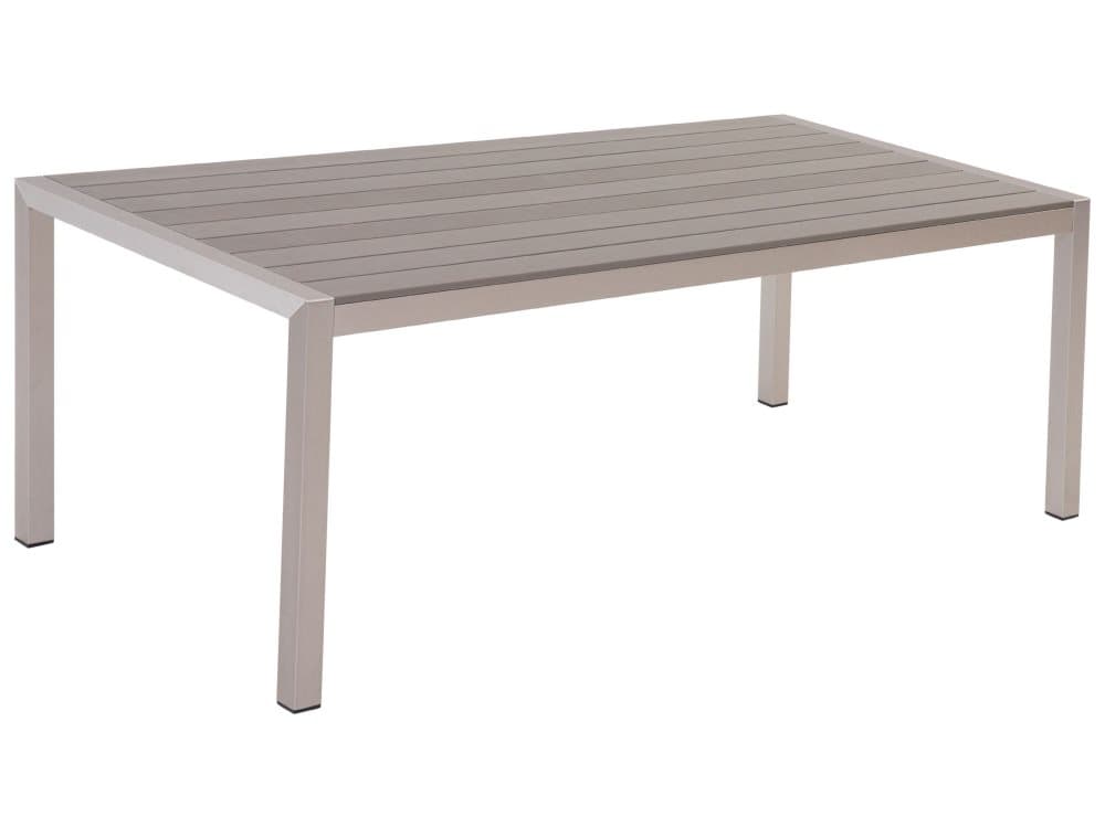 Trädgårdsbord 180 x 90 cm aluminium grå VERNIO