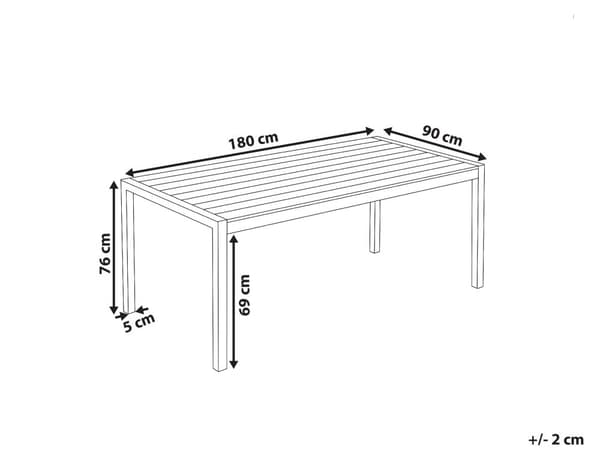 Spisebord Brunt aluminiumsstel til 6 personer 180 x 90 cm Moderne design