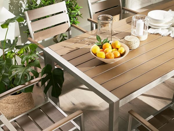 Spisebord Brunt aluminiumsstel til 6 personer 180 x 90 cm Moderne design