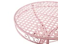 Miniatyrbillede 8 af 10: Altanbord Lyserød Pulverlakeret Metalstel 74 x 70 cm Moderne Retro Rørflet med Scrollwork Accent til Terrasse og Have Italiensk Indretning