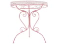 Miniatyrbillede 1 af 10: Altanbord Lyserød Pulverlakeret Metalstel 74 x 70 cm Moderne Retro Rørflet med Scrollwork Accent til Terrasse og Have Italiensk Indretning