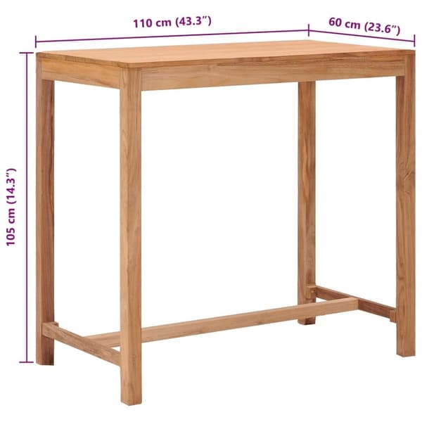 vidaXL Ståbord för utomhusbruk 110x60x105 cm massivt teakträ